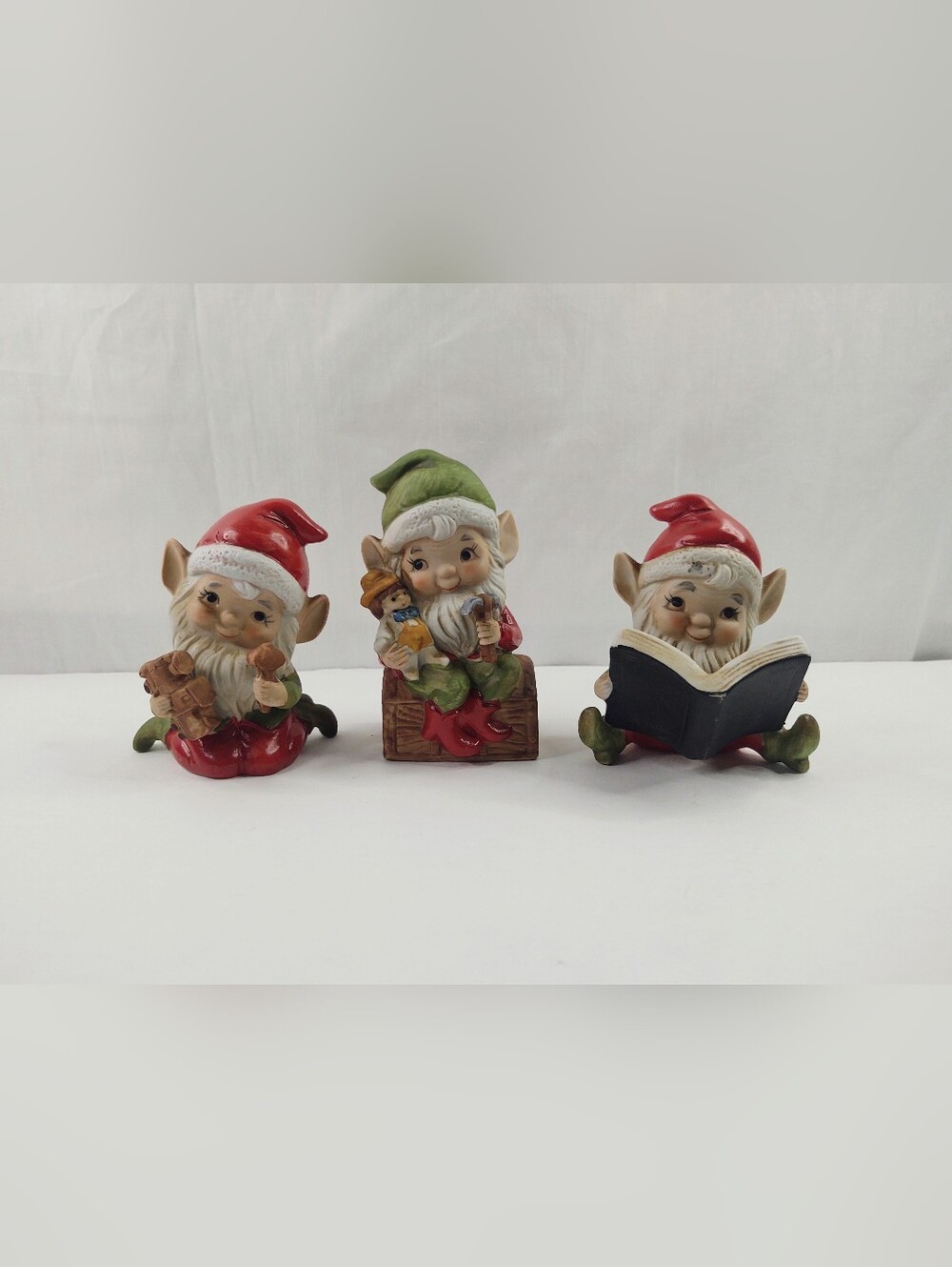 Vtg Set 3 Homeco 5406 Santa's Helpers Elves